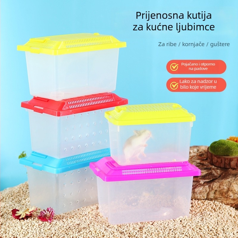 Prozirna kutija za prijevoz hrčaka — otporan plast, marka Ha whale bear, namijenjena kućnim ljubimcima