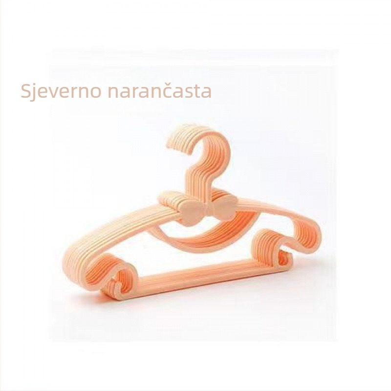 Plastična dječja vješalica za odjeću s držačem za hlače i kravate, 100% novi plast, izlazi 2024., pakiranje 10 komada