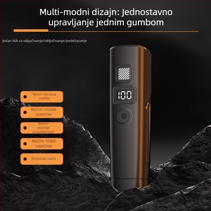 Set svjetala za bicikl: prednje svjetlo visoke snage za noćnu vožnju, stražnje svjetlo, USB-C, 1200mAh, brzo oslobađanje, model F998M6TH968S9M