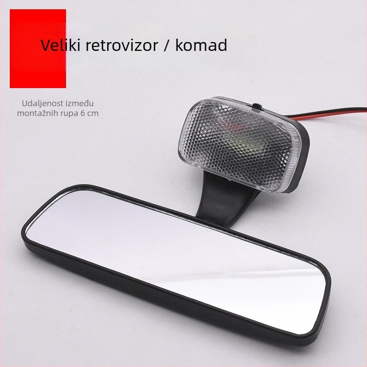 Mojielong 12V konveksni retrovizor sa svjetlom za zatvoreno četverokotažno putničko vozilo