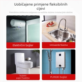 Bellows fleksibilno metalno crijevo od 304 nehrđajućeg čelika za dovod plinskog bojlera i toaleta, topla i hladna voda, visok tlak, brend LSWY