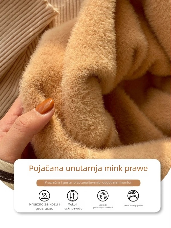 Pulover od vunene smjese s velurom, polu-visoki ovratnik, dugi rukav, uski kroj, zimska kolekcija 2025