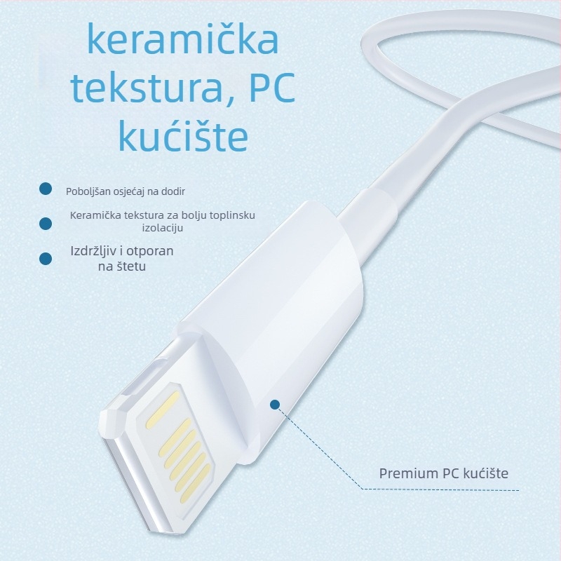 Kabel za punjenje iPhone 7/8 Plus, Lightning, USB brzo punjenje, 2A, prijenos podataka
