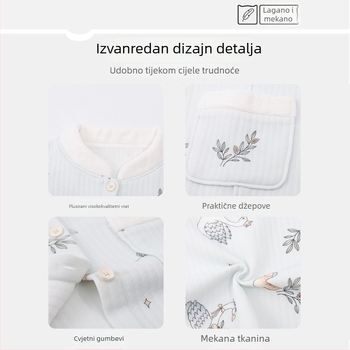 Set za trudnice za spavanje s slojem prozračnog pamuka, kardigan minimalističkog stila, topao zimi i jesen