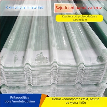 FRP ploča za osvjetljenje krova – vlaknasta pločica prozirna za krov, vatrootporna, plastični prozirni panel za osvjetljenje, Xin Ruifu, porijeklo Sichuan, tipovi 840/900/820/760/950/470 (po narudžbi)