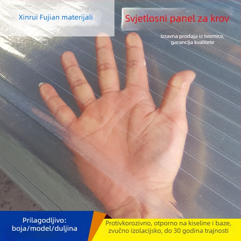 FRP ploča za osvjetljenje krova – vlaknasta pločica prozirna za krov, vatrootporna, plastični prozirni panel za osvjetljenje, Xin Ruifu, porijeklo Sichuan, tipovi 840/900/820/760/950/470 (po narudžbi)