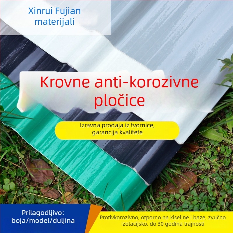 FRP ploča za osvjetljenje krova – vlaknasta pločica prozirna za krov, vatrootporna, plastični prozirni panel za osvjetljenje, Xin Ruifu, porijeklo Sichuan, tipovi 840/900/820/760/950/470 (po narudžbi)