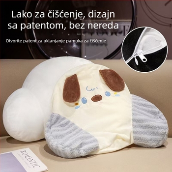 Uredska donja jastučnica s plišanim navlakom, izšivenim motivom slatkih životinja, PP pamuk punjenje, jastuk za leđa