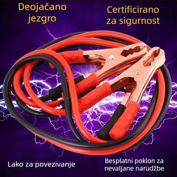 Kabel za pokretanje automobilske baterije s bakrenim klema, Fire Line, 1500A, debeli vodič