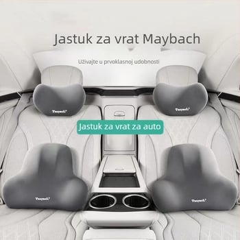 Auto jastučnica za glavu i vrat te lumbalni jastučić za sve sezone, univerzalna prilagodba, punjenje memorijske pjene, mogućnost prilagođavanja
