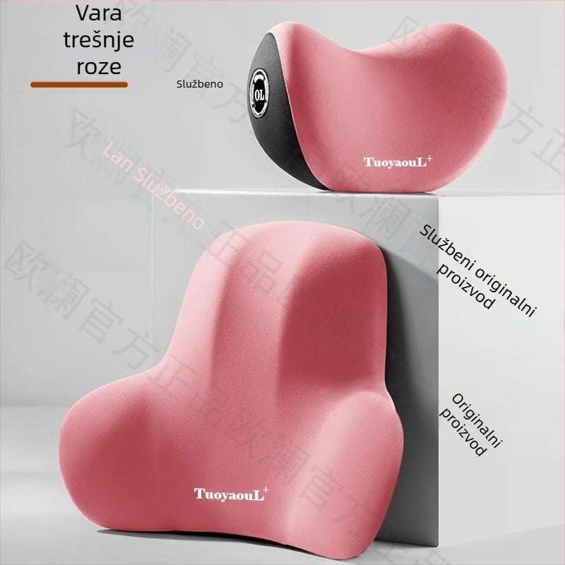 Auto jastučnica za glavu i vrat te lumbalni jastučić za sve sezone, univerzalna prilagodba, punjenje memorijske pjene, mogućnost prilagođavanja