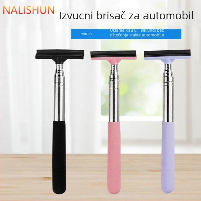 Višenamjenski izvučni čistač za ogledalo automobila – četka za pranje prozora, materijal: silikon + nehrđajući čelik