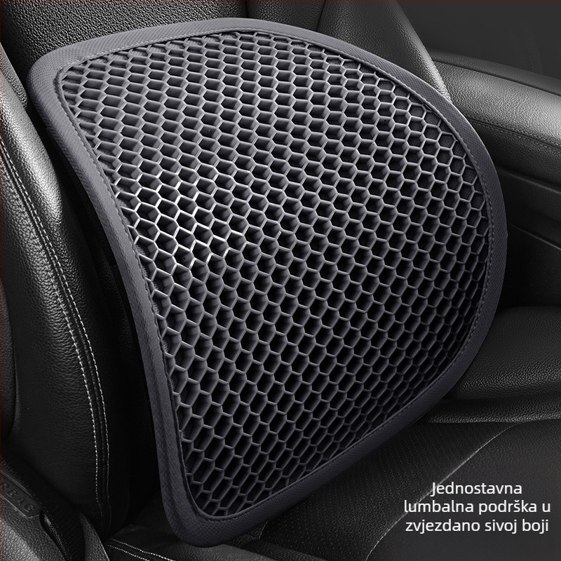Automobilska lumbalna potpora s gelom, prozračan jastuk za leđa za duža sjedenja, ljetna uporaba, lagan luksuz stil