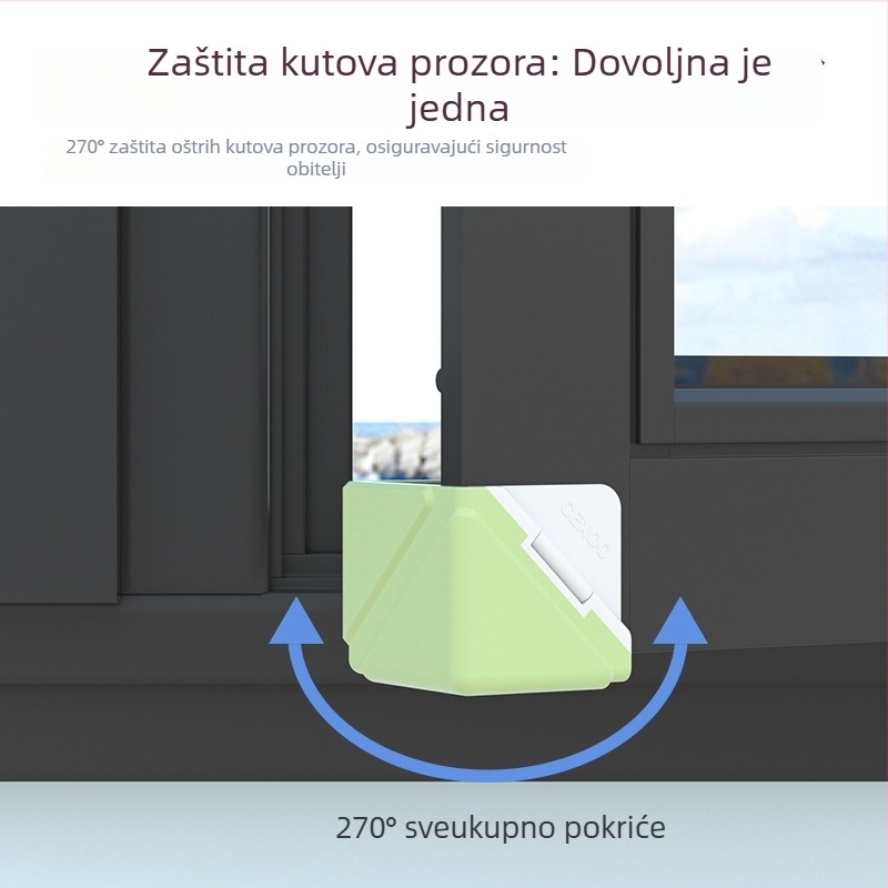 Aluminijski kutni zaštitnici za prozore - Pravokutni zaštitnici protiv sudara za prozore i vrata - Set zaštite kutova