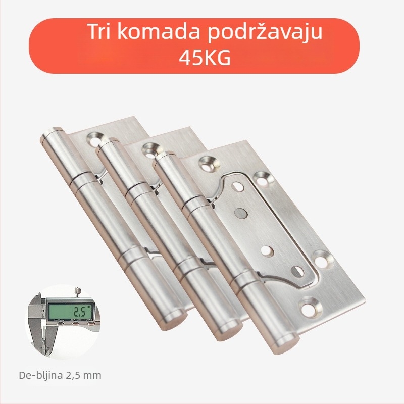 RDH-15 Zglob od nehrđajućeg čelika, 304, bez bušenja, nosivost 30–45 kg, za drvena vrata, unutarnja i protupožarna vrata