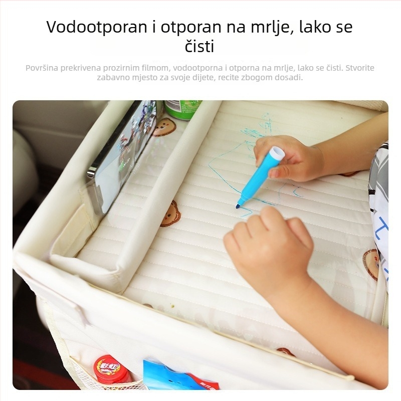 Tavica za kolicu za djecu Sendi – Oxford materijal, vodootporna, model izšiven tanjura, crtani stil