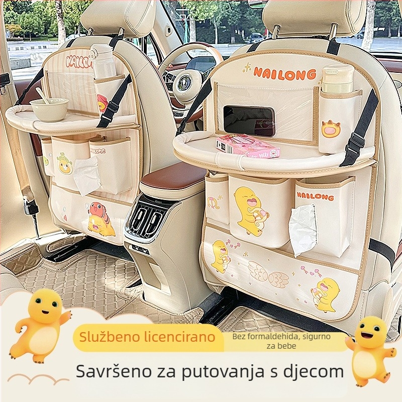 Sklopivi stol za stražnje sjedalo automobila, ugradnja klikom, univerzalna kompatibilnost, Blue Rain