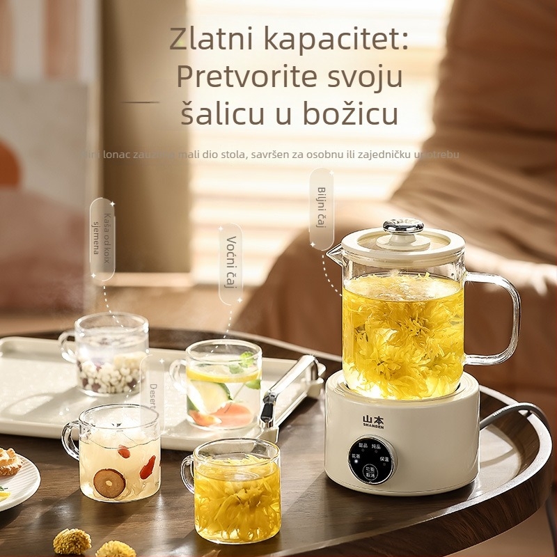 Staklena čajna posuda za zdravlje za kućnu i uredsku upotrebu, protusušivanje, 1 L, 360 W, 220 V