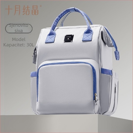 October Crystal torba za mamu – lagana, višenamjenska, 20 L kapaciteta, materijal: tkanina, uzorak: jednobojan, funkcije: proširenje i smanjenje tereta