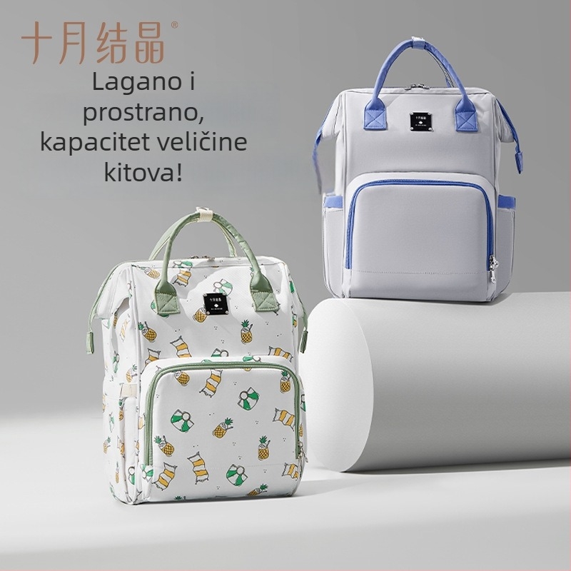 October Crystal torba za mamu – lagana, višenamjenska, 20 L kapaciteta, materijal: tkanina, uzorak: jednobojan, funkcije: proširenje i smanjenje tereta