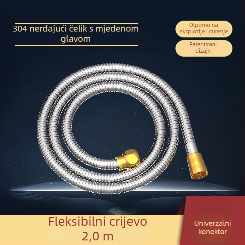 Nehrđajući čelični spiralni tuš-u dušu za kupaonicu, model LYG01, nazivni tlak 1.5, raspon temperature 20–150°C, ručna instalacija
