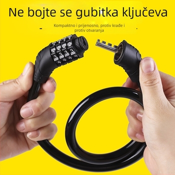 Katanac za bicikl s lozinkom protiv krađe, Model 1923, Žičani lanac, Težina 148 g, Moderan stil