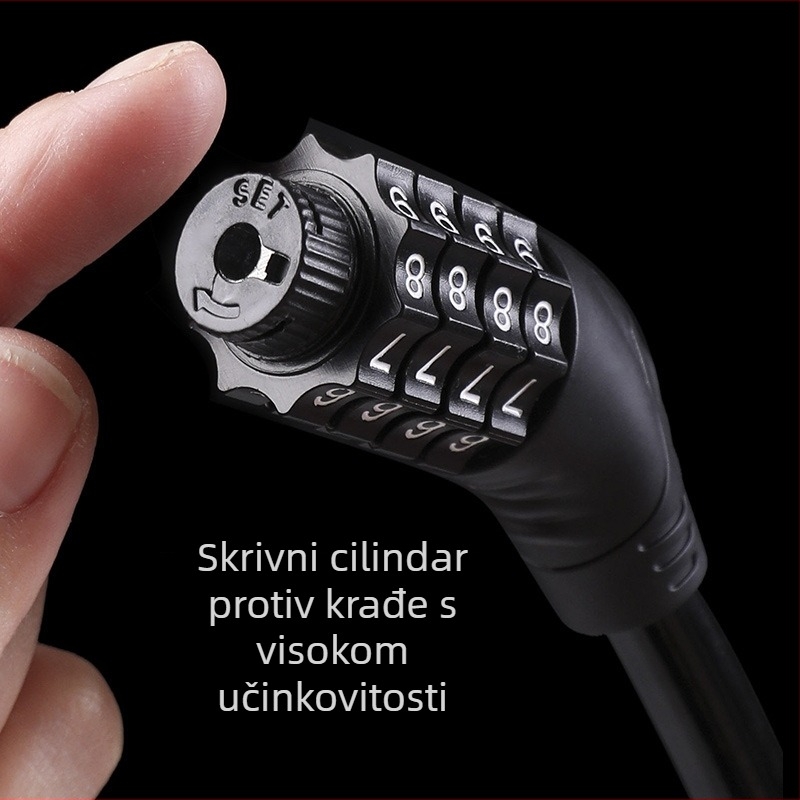 Katanac za bicikl s lozinkom protiv krađe, Model 1923, Žičani lanac, Težina 148 g, Moderan stil