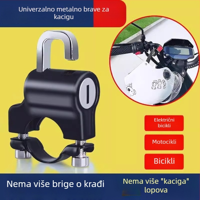 Brava za kacige za motocikle i bicikle, Shengwang univerzalni model, metalna protivkrađna brava, pogodna za okrugle cijevi