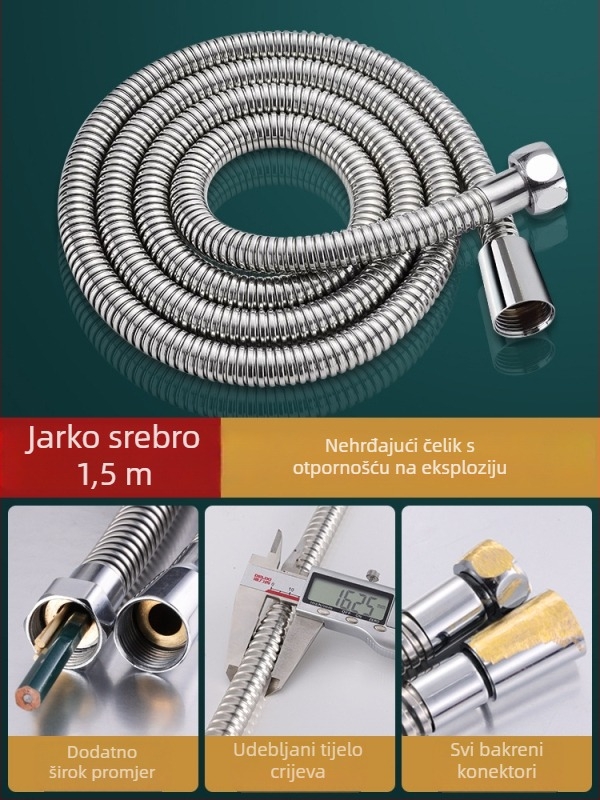 DLSSG Tuš šifra s visokim protokom, debeli promjer, nehrđajući čelik, kupaonica pribor • Model: DLSSG • Nominalni tlak: 0.8 MPa • Radna temperatura: 90°C • Spoj: navoji • Materijal: nehrđajući čelik