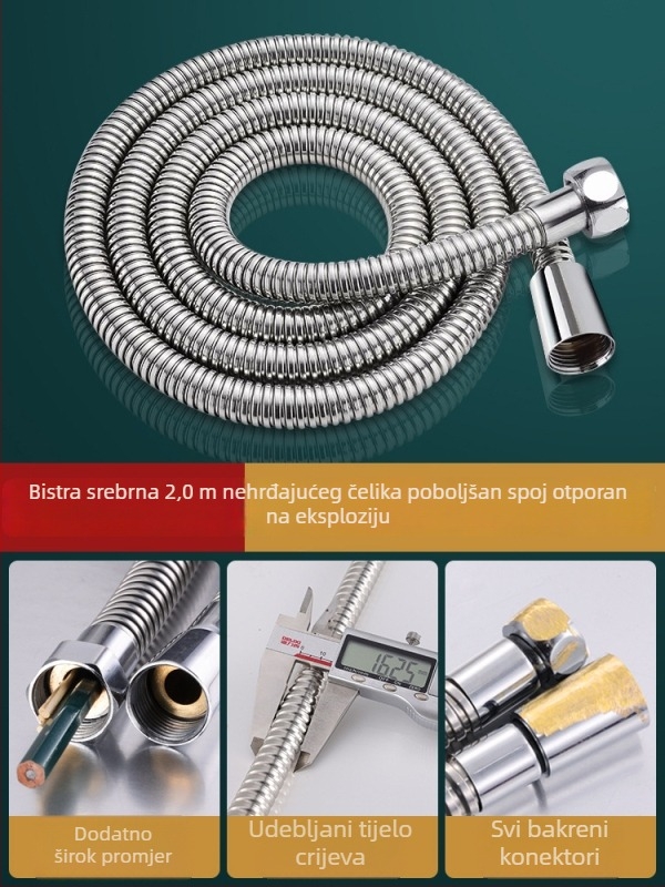 DLSSG Tuš šifra s visokim protokom, debeli promjer, nehrđajući čelik, kupaonica pribor • Model: DLSSG • Nominalni tlak: 0.8 MPa • Radna temperatura: 90°C • Spoj: navoji • Materijal: nehrđajući čelik