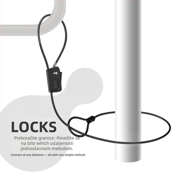 UP Security 01D6-ADJ Zinkovog legura zaključavanje s lozinkom za bicikl/skuter/električno vozilo – lagani luksuz, 355 g