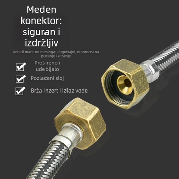 Nehrđajući čelični vodovodni spoj za slavinu – 304, 1.5 MPa, 0–95°C, navojni spoj