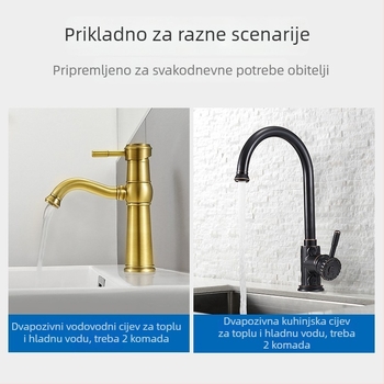 Nehrđajući čelični vodovodni spoj za slavinu – 304, 1.5 MPa, 0–95°C, navojni spoj