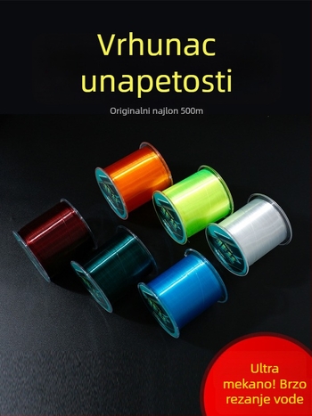Glavna ribolovna linija – najlon, duljina 500 m, snaga 100, kutija 100 komada