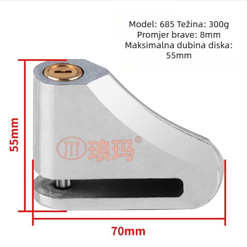 Langma 685 Brava za disk kočnice za električna vozila, motocikle i bicikle – Materijal: legirani čelik, Težina: 300 g