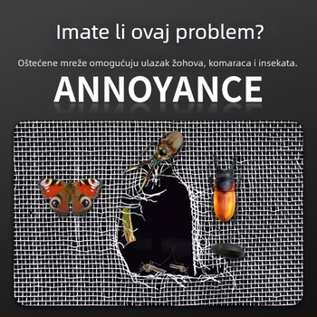 Samoljepljiva opravna pločica za mrežice protiv komaraca za prozore i vrata