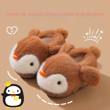 Dječje papuče s motivom pingvina, gornji dio od velura, EVA đon, Slip-On, Unisex, za dob 1–16 godina
