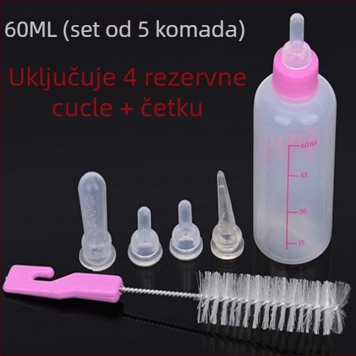 Plastična boca za hranjenje kućnih ljubimaca, kapacitet 100 ml, pogodna za mačke, pse i hrčke