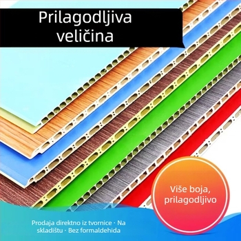 Zidni panel za oblaganje — Materijal: PVC kamen-plast ploča, ploča vlaknastog bambusa, integrirani zidni panel, drveni furnir; Model: zidni panel wainscoting; Zvučna izolacija: 0.35-0.8; Toplinska vodljivost: 0.11; Ugradnja dostupna