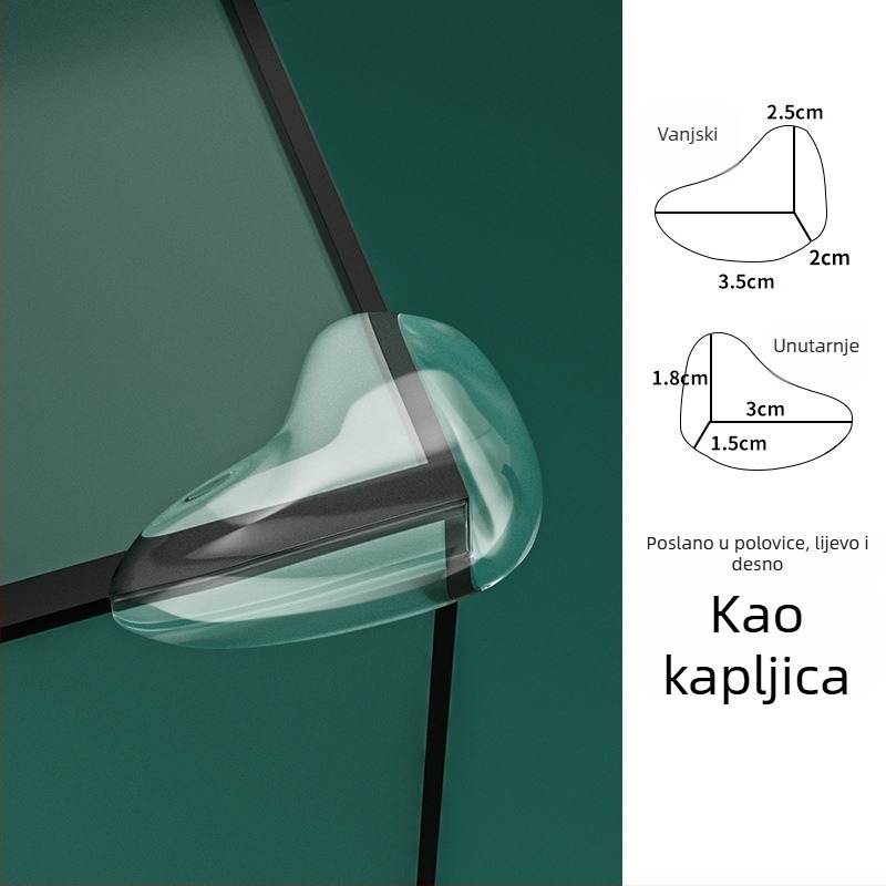 Zaštitnik kutova za dječji namještaj, pravokutnog oblika, model 526526, pakiranje 5000, podrijetlo: Kina