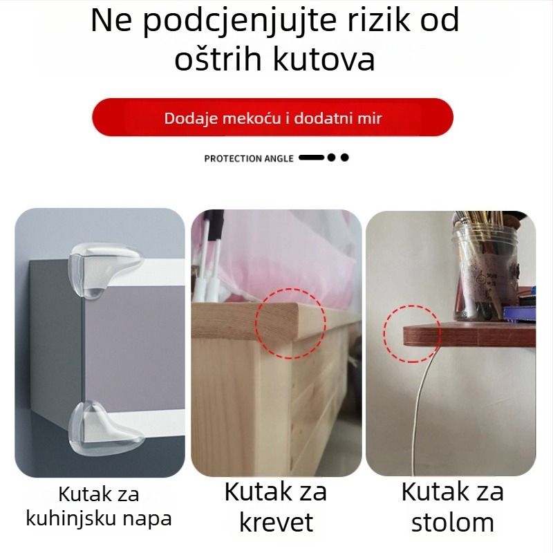 Zaštitnik kutova za dječji namještaj, pravokutnog oblika, model 526526, pakiranje 5000, podrijetlo: Kina