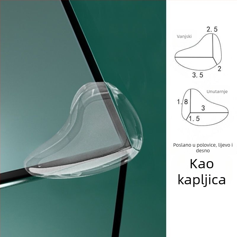 Zaštitnik kutova za dječji namještaj, pravokutnog oblika, model 526526, pakiranje 5000, podrijetlo: Kina
