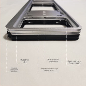 Univerzalni dvostruki nosač registarske ploče od magnezijevog legura, tijelo od aluminijske legure, zaštita ploče, marka Ruixiang Gete, porijeklo Wenzhou
