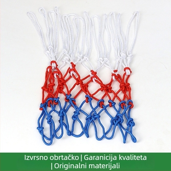 Košarkaška mreža od polipropilena i poliester, za unutarnju i vanjsku upotrebu, univerzalna, ojačana za natjecanja.