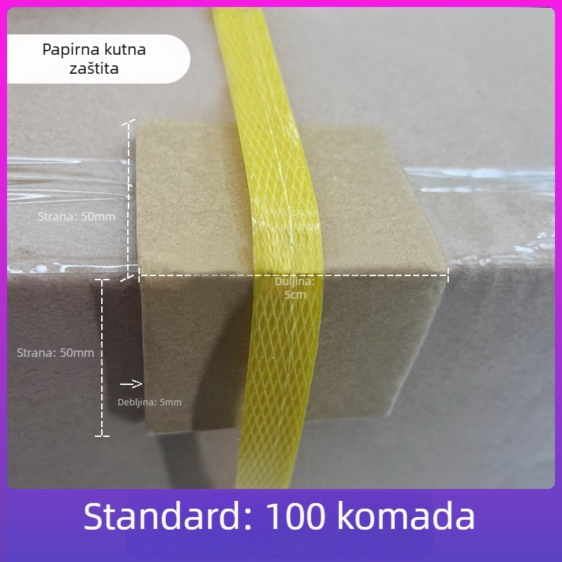 PP plastični kutni zaštitnici s protukliznim kopčama za industrijsko pakiranje — tipovi L20/L32, papirnati kutni zaštitnici 10 cm i 5 cm, čvrst stil 50 mm