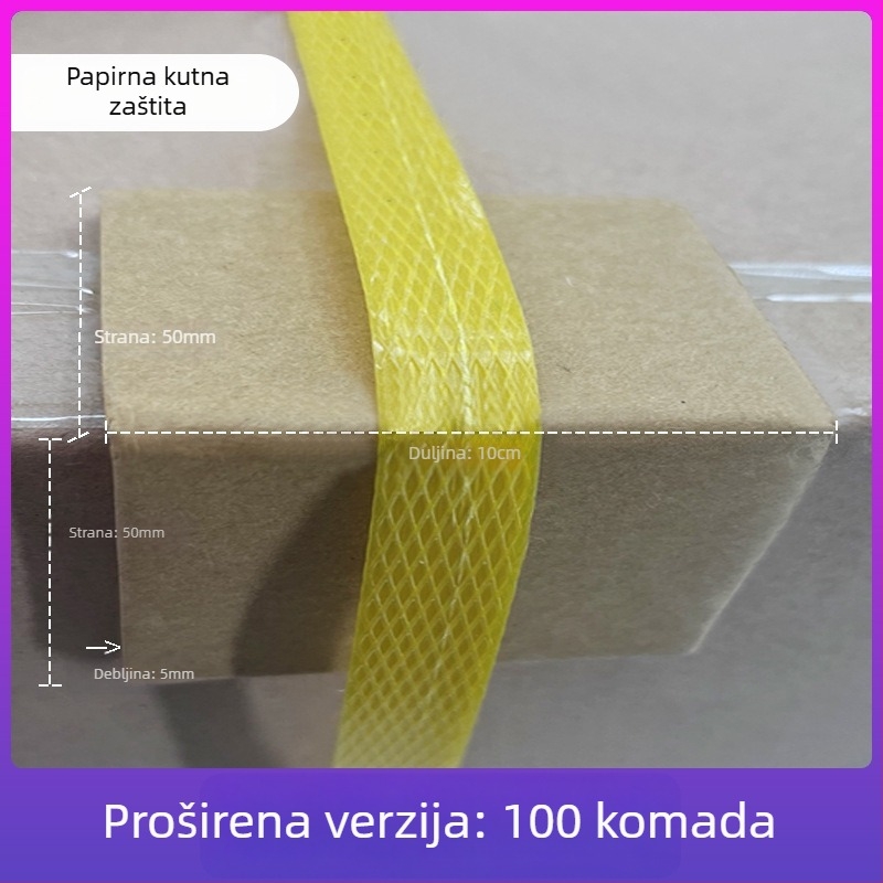 PP plastični kutni zaštitnici s protukliznim kopčama za industrijsko pakiranje — tipovi L20/L32, papirnati kutni zaštitnici 10 cm i 5 cm, čvrst stil 50 mm