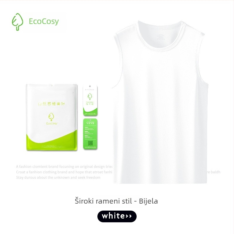 Muška tank top s križnim leđima, bez rukava, Yuke Silk, 70% viskoze, prilagodljiv kroj, svilen sjaj