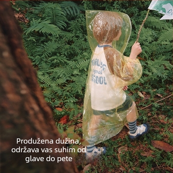 Dječje jednokratno kišno pončo, lagano za putovanje, od debelog PE materijala