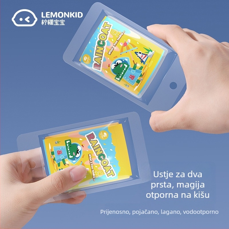 Dječje jednokratno kišno pončo, lagano za putovanje, od debelog PE materijala