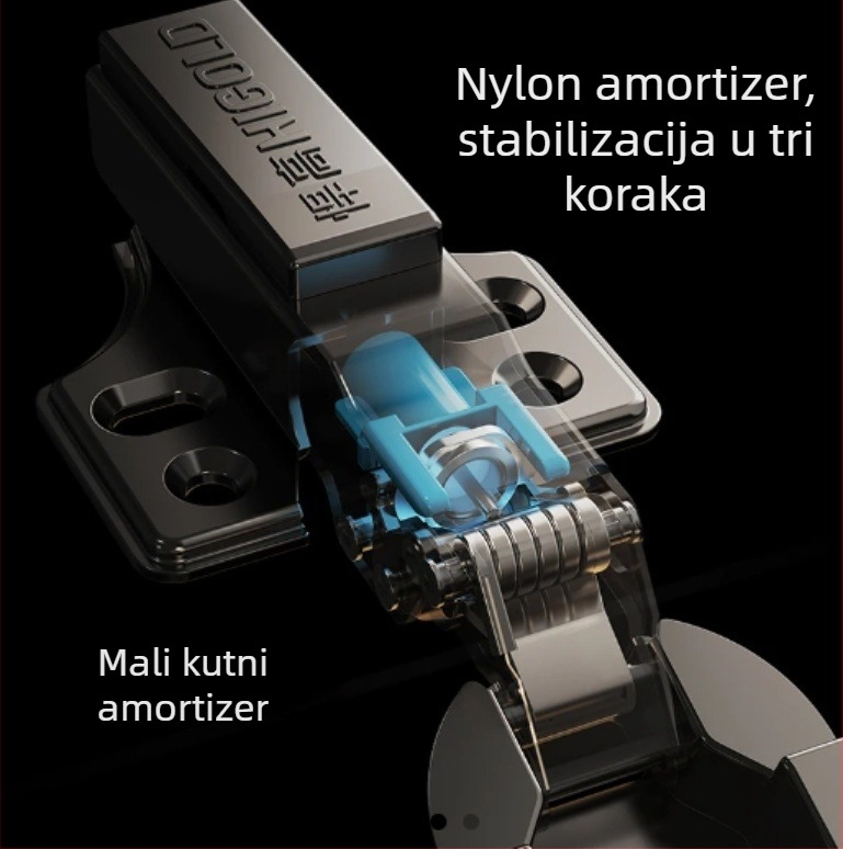 HIGOLD G serije šarki za ormariće s hidrauličkim tlmenjem, buffer malog kuta, hladno valjani čelik, model 813721